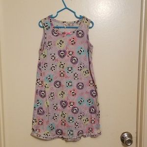 Girl's Size 7/8 Purple Multicolored Panda Nightgow